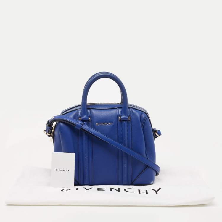 Pre Owned Givenchy Blue Leather Mini Lucrezia Satchel