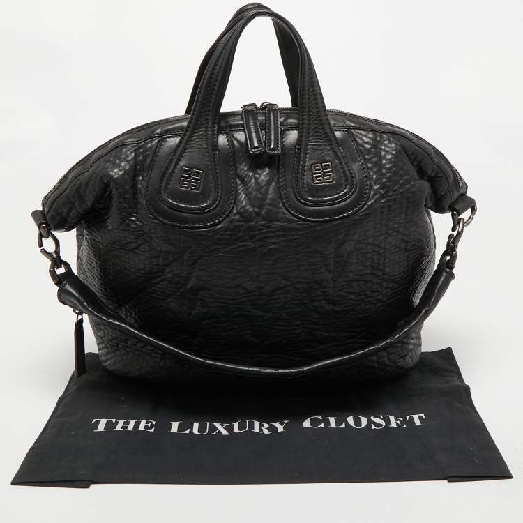 Pre Owned Givenchy Black Leather Medium Nightingale Satchel
