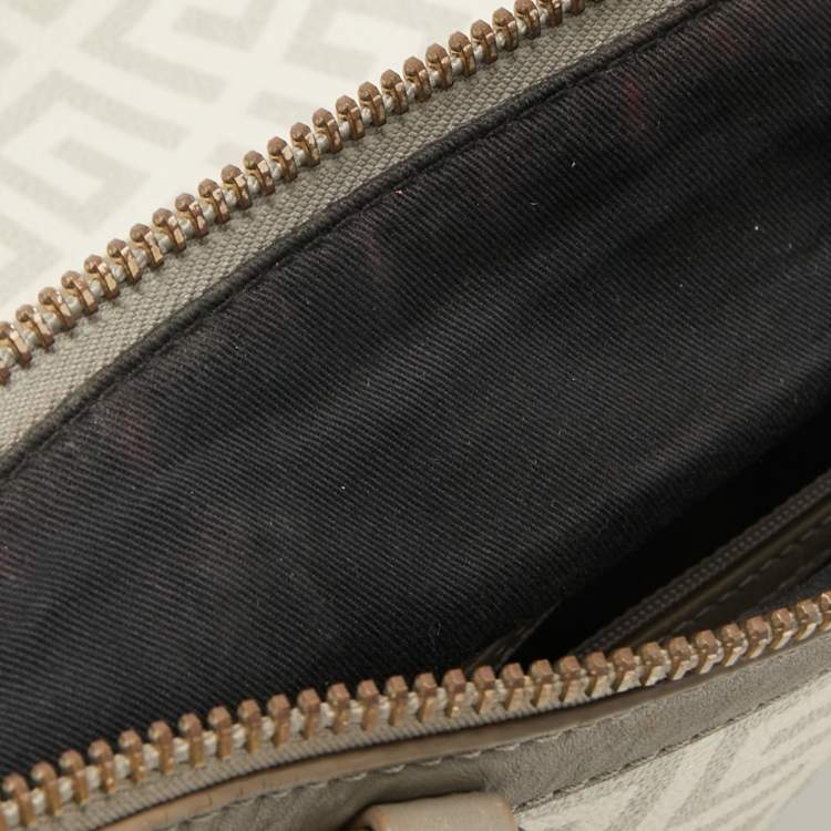 Pre Owned Givenchy White/Grey Monogram Coated Canvas and Leather Tote