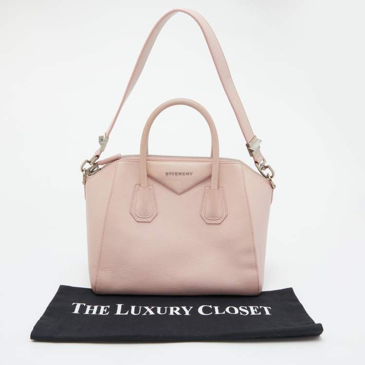 Pre Owned Givenchy Light Pink Leather Small Antigona Satchel