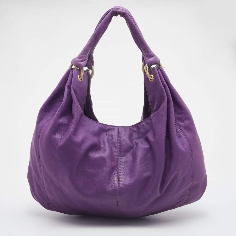 Pre Owned Givenchy Purple Leather Hobo