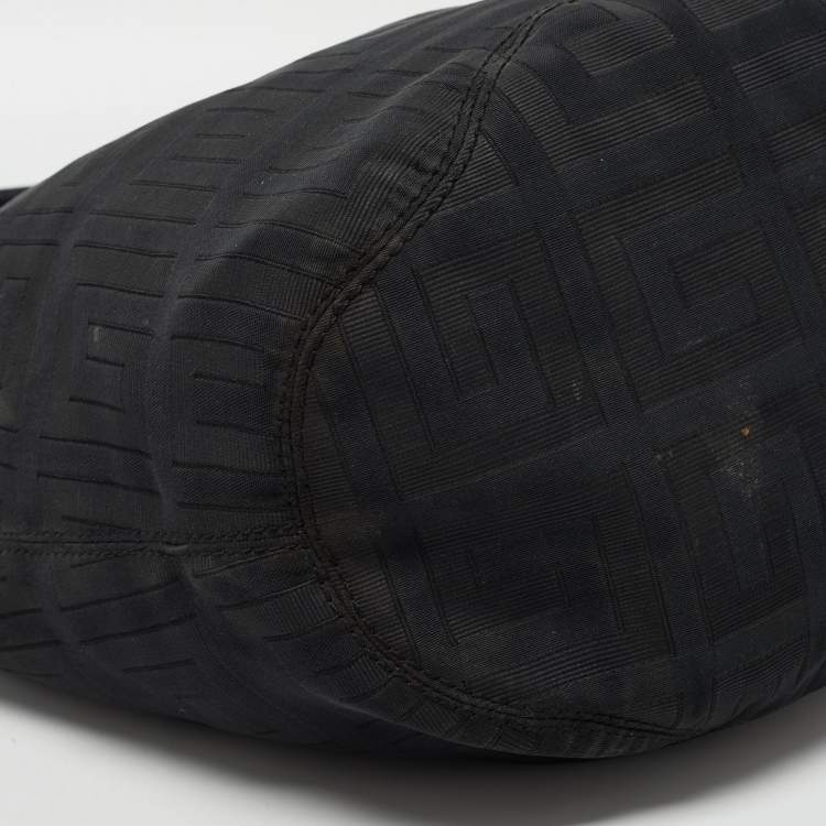 Pre Owned Givenchy Black Monogram Fabric and Leather Hobo