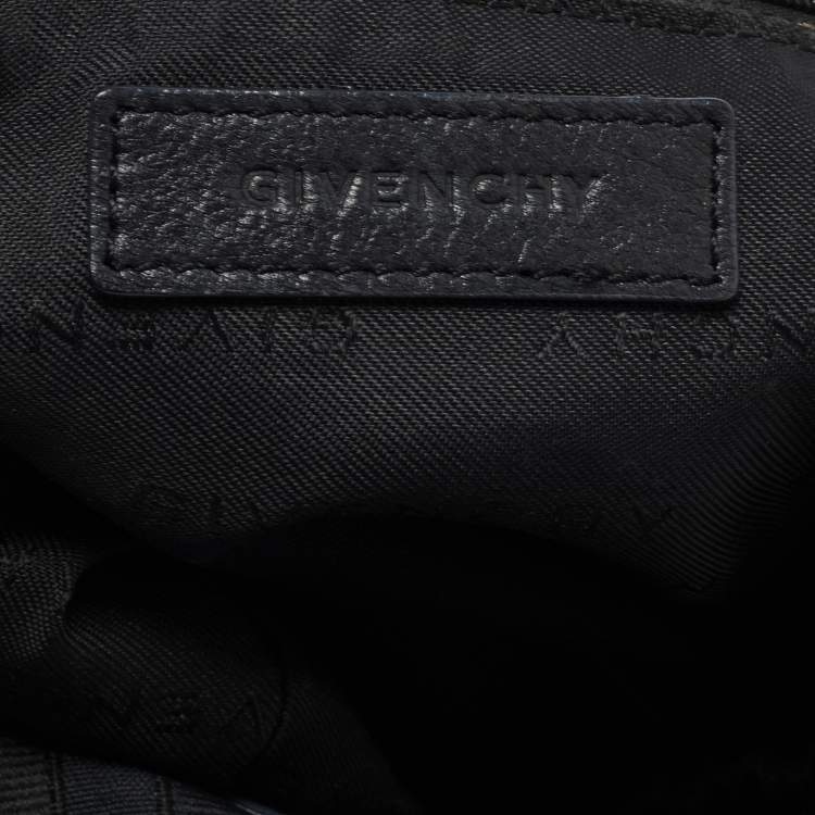 Pre Owned Givenchy Black Monogram Fabric and Leather Hobo