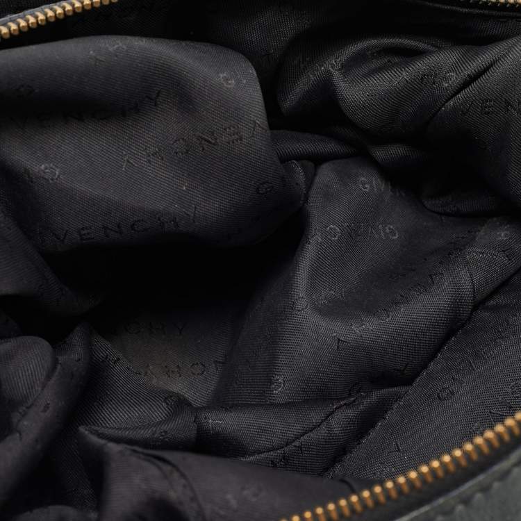 Pre Owned Givenchy Black Monogram Fabric and Leather Hobo