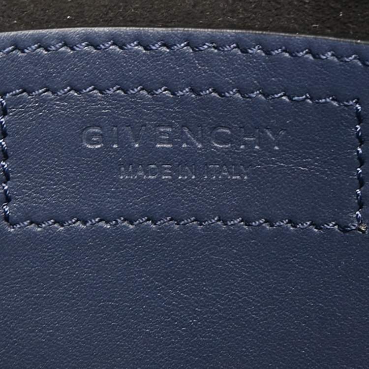 Pre Owned Givenchy Navy Blue Leather Mini Infinity Saddle Bag
