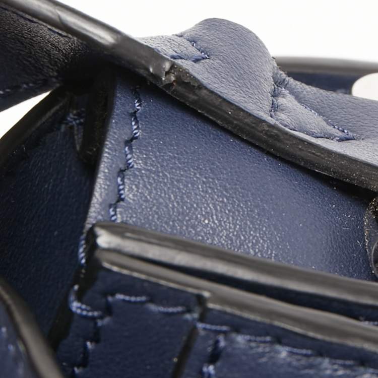 Pre Owned Givenchy Navy Blue Leather Mini Infinity Saddle Bag