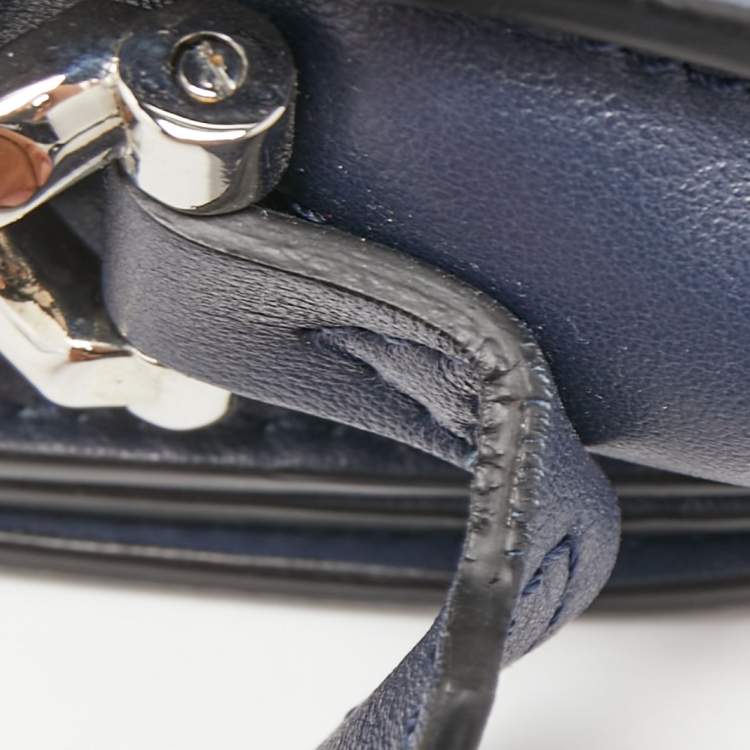 Pre Owned Givenchy Navy Blue Leather Mini Infinity Saddle Bag