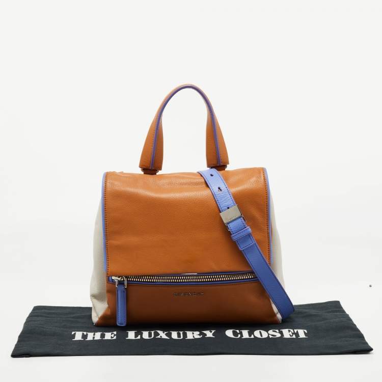 Pre Owned Givenchy Tri Color Leather Pandora Pure Top Handle Bag
