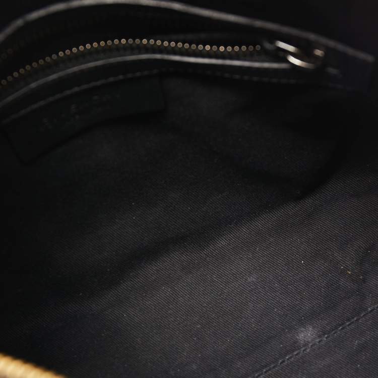 Pre Owned Givenchy Black/Beige Leather and Canvas Small Lucrezia Satchel