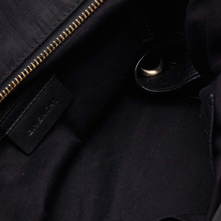 Pre Owned Givenchy Black Monogram Canvas and Leather Zip Satchel