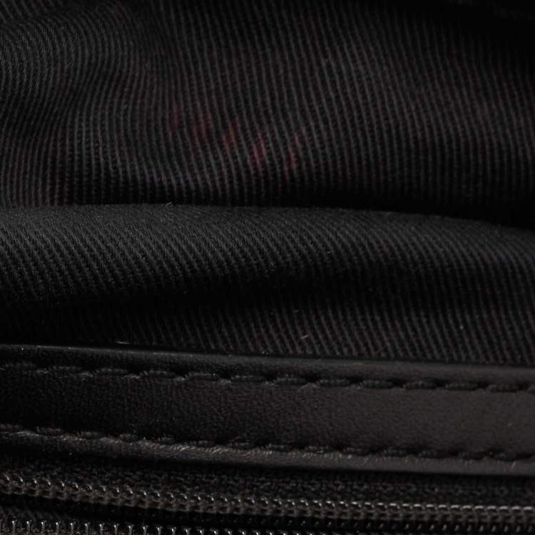Pre Owned Givenchy Black Monogram Canvas and Leather Zip Satchel