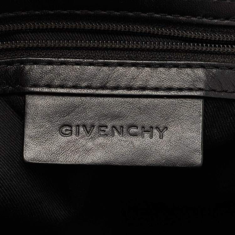 Pre Owned Givenchy Black Monogram Canvas and Leather Zip Satchel