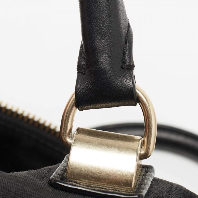Pre Owned Givenchy Black Monogram Canvas and Leather Zip Satchel