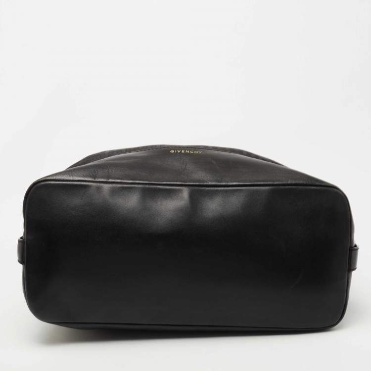 Pre Owned Givenchy Black Monogram Canvas and Leather Zip Satchel