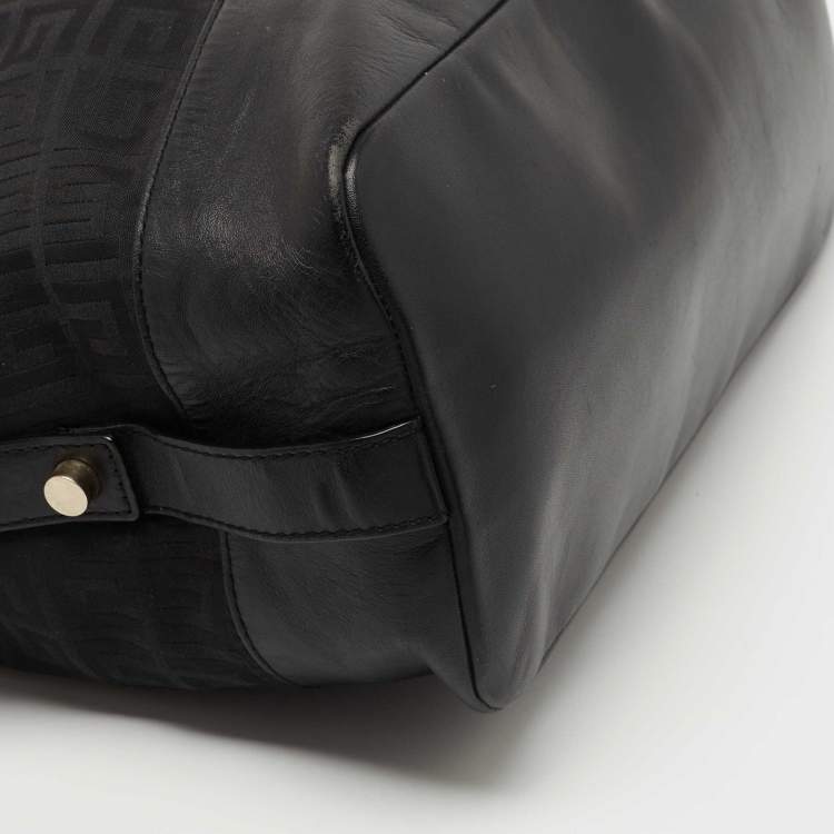 Pre Owned Givenchy Black Monogram Canvas and Leather Zip Satchel