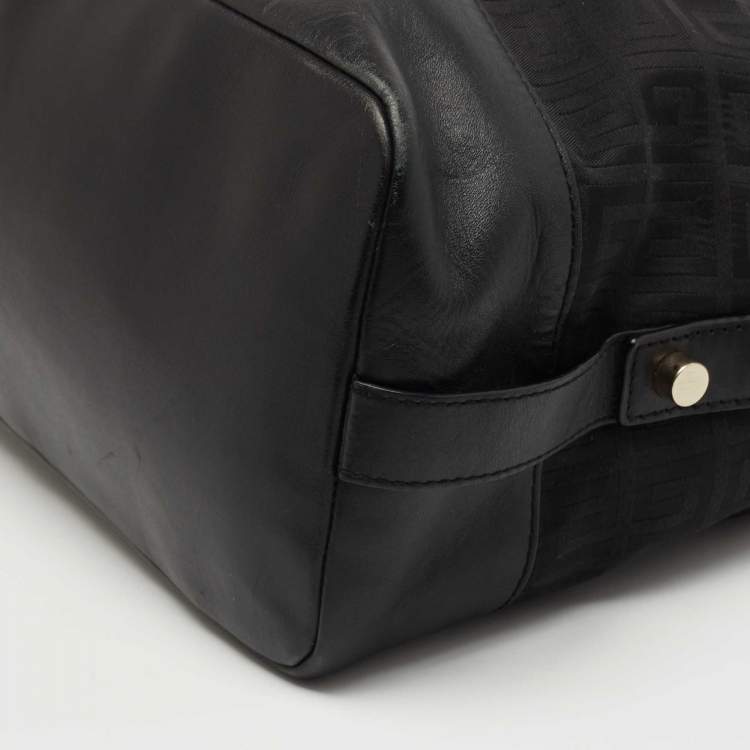 Pre Owned Givenchy Black Monogram Canvas and Leather Zip Satchel