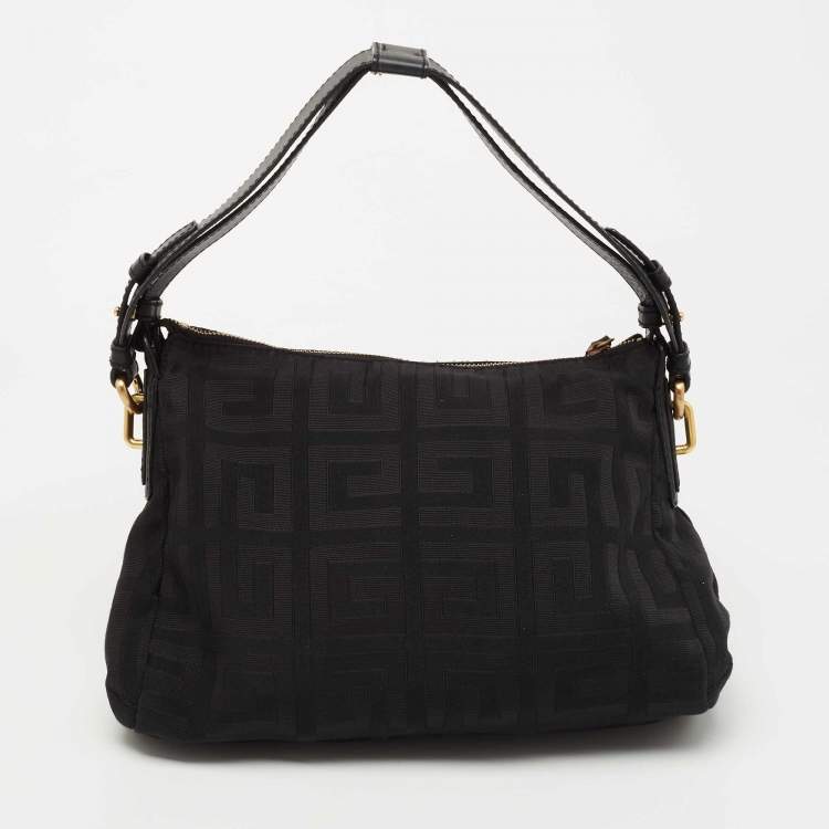 مملوكة مسبقًا Givenchy Black Signature Fabric Logo Shoulder Bag