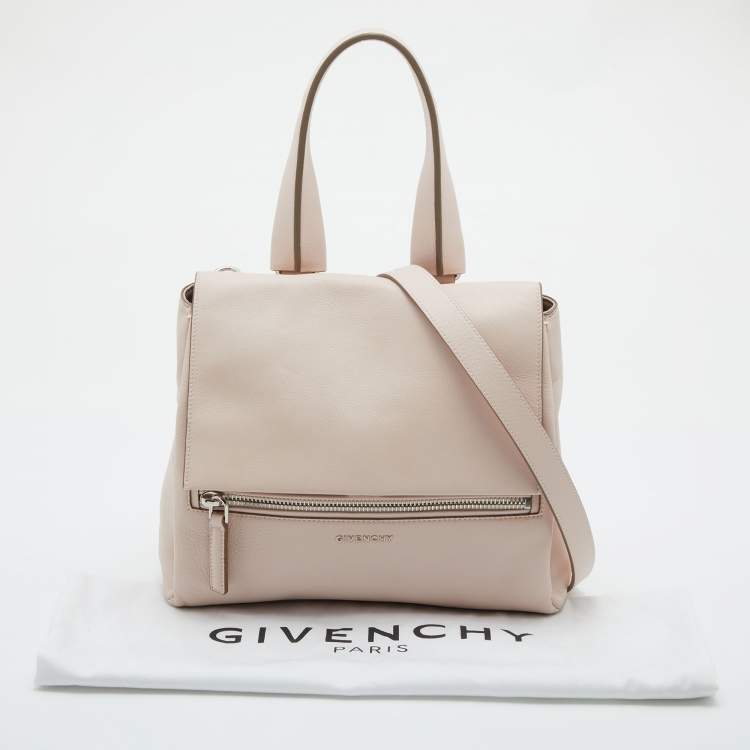 Pre Owned Givenchy Pink Leather Pandora Pure Flap Top Handle Bag