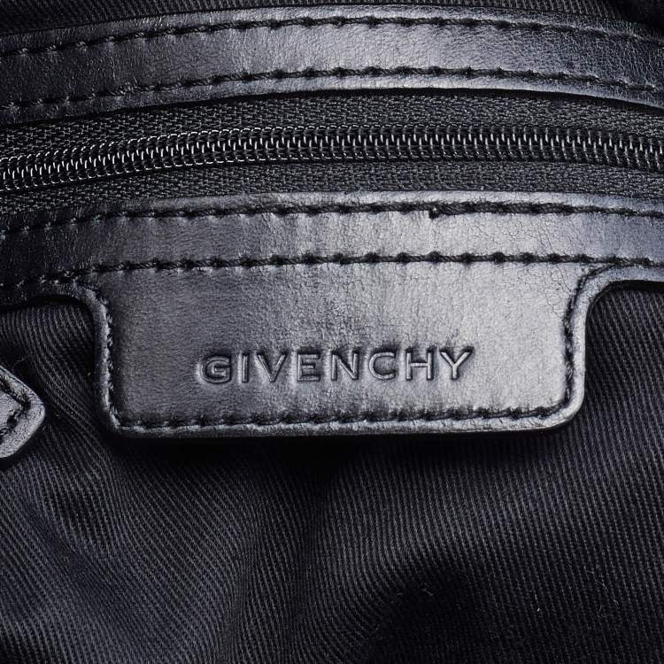 Pre Owned Givenchy Black Pleated Leather Hobo