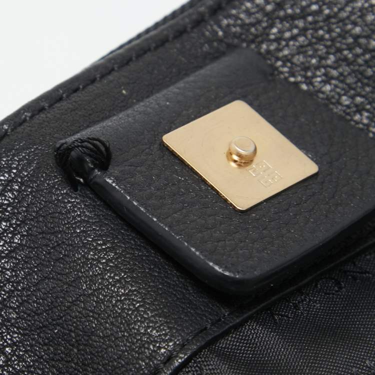 Pre Owned Givenchy Black Signature Canvas and Leather Double Zip Tote