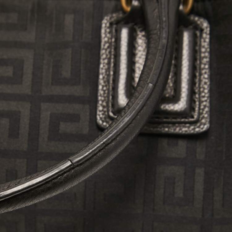 Pre Owned Givenchy Black Signature Canvas and Leather Double Zip Tote