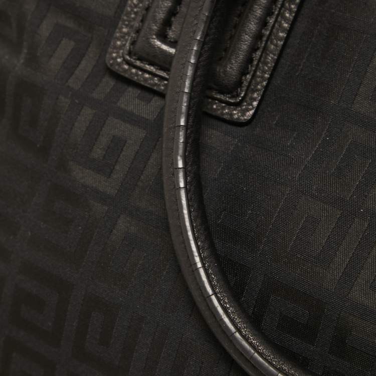 Pre Owned Givenchy Black Signature Canvas and Leather Double Zip Tote