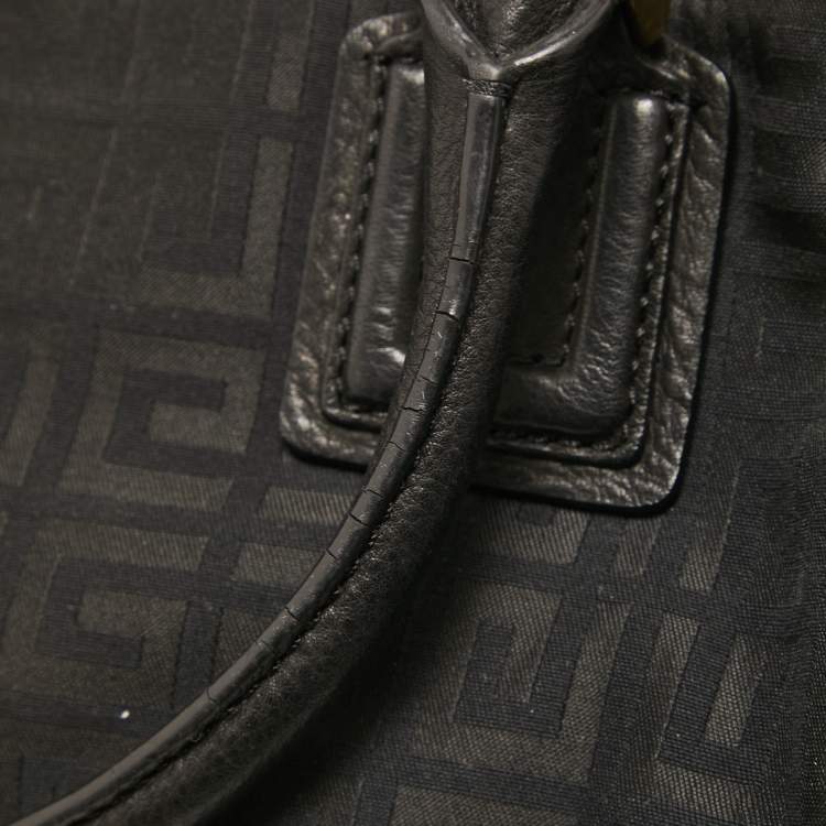 Pre Owned Givenchy Black Signature Canvas and Leather Double Zip Tote