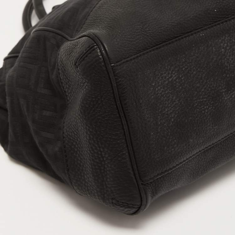 Pre Owned Givenchy Black Signature Canvas and Leather Double Zip Tote