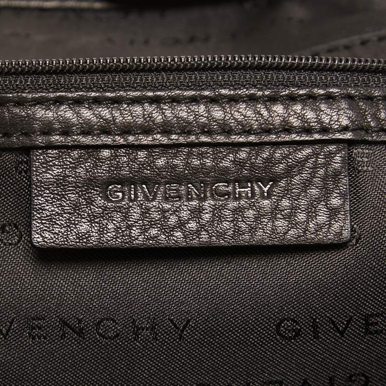 Pre Owned Givenchy Black Signature Canvas and Leather Double Zip Tote
