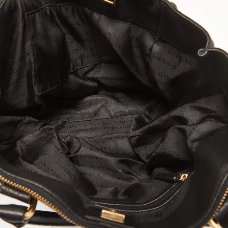 Pre Owned Givenchy Black Signature Canvas and Leather Double Zip Tote