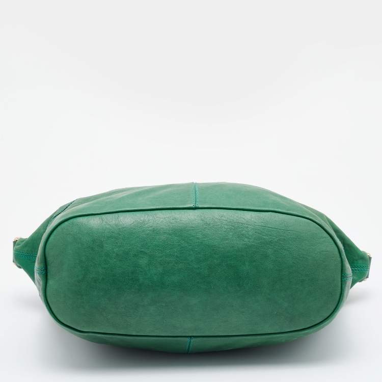 Pre Owned Givenchy Green Leather Medium Nightingale Satchel
