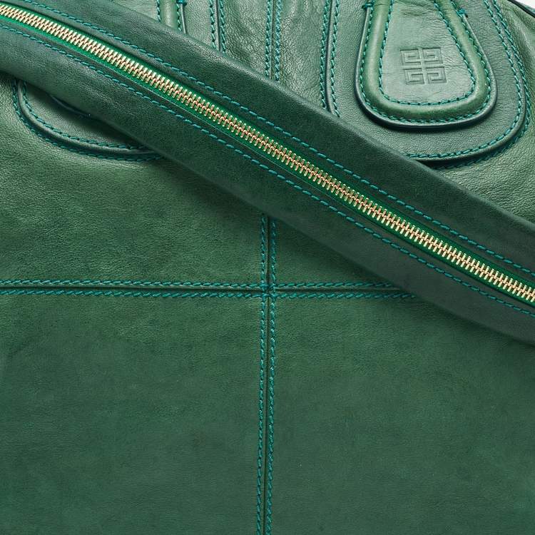Pre Owned Givenchy Green Leather Medium Nightingale Satchel