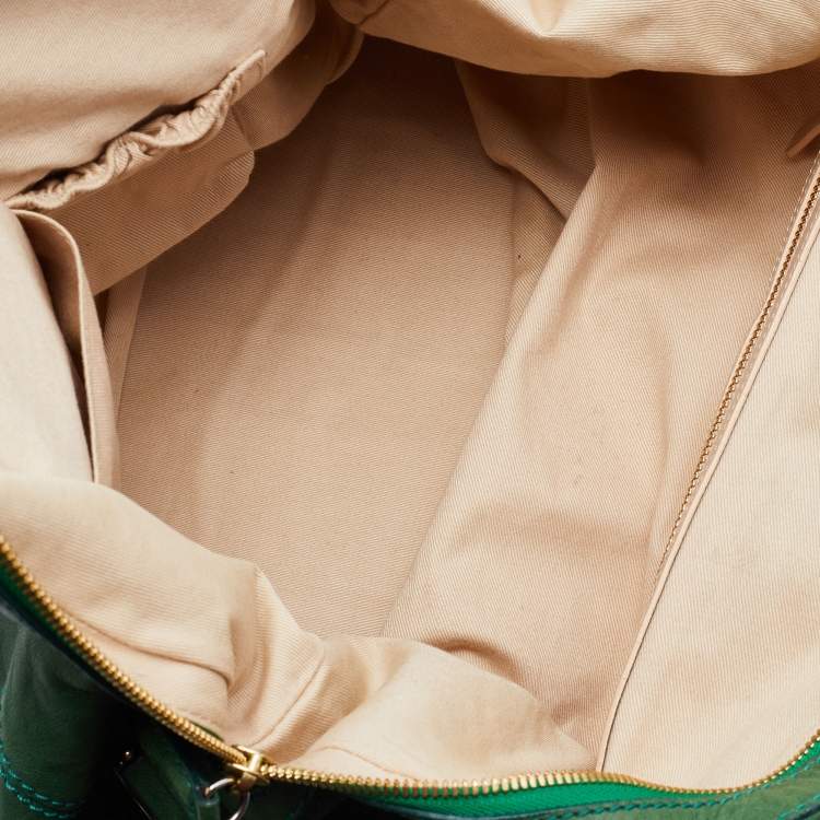 Pre Owned Givenchy Green Leather Medium Nightingale Satchel