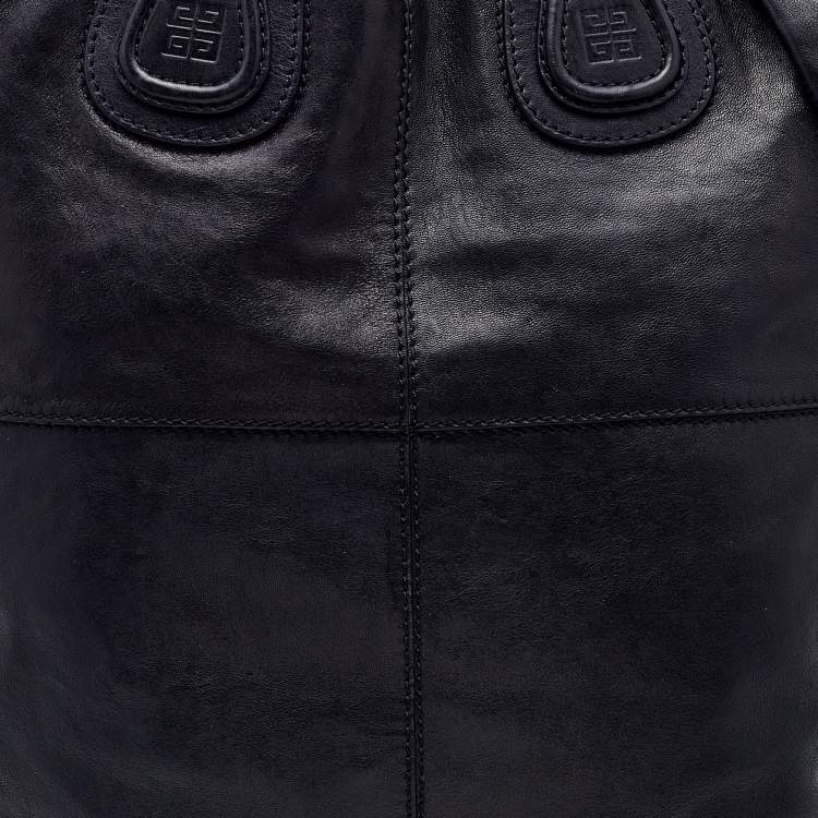Pre Owned Givenchy Black Leather Large Nightingale Hobo