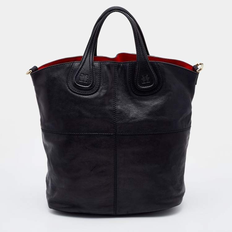 Pre Owned Givenchy Black Leather Large Nightingale Hobo