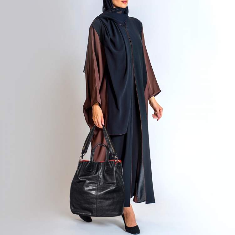 Pre Owned Givenchy Black Leather Large Nightingale Hobo