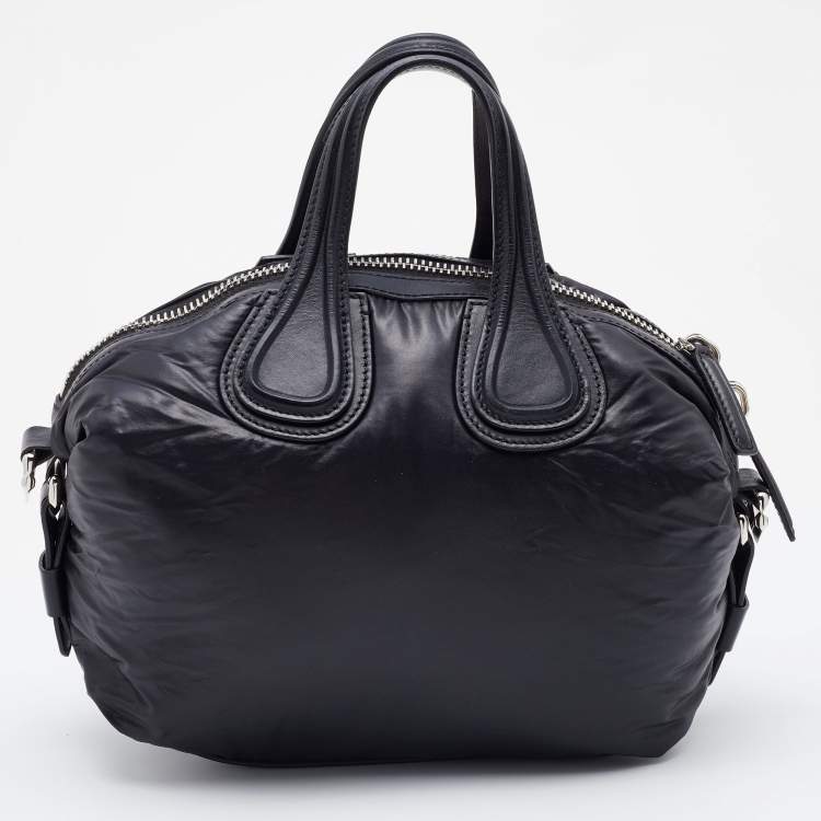 Pre Owned Givenchy Black Satin and Leather Small Nightingale Bag
