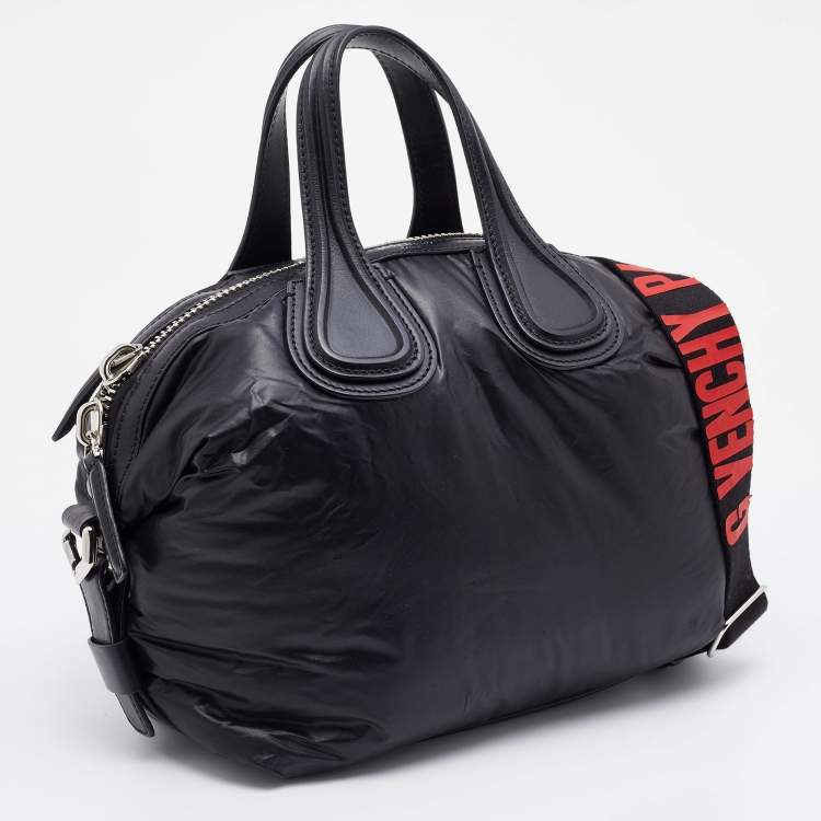 Pre Owned Givenchy Black Satin and Leather Small Nightingale Bag