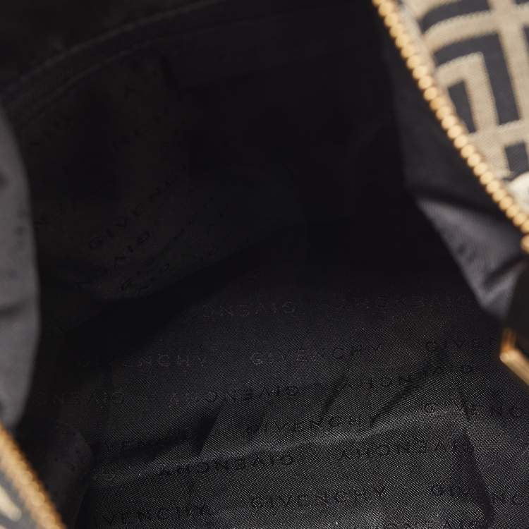 Pre Owned Givenchy Black/Grey Monogram Canvas and Leather Hobo