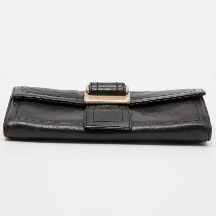 Pre Owned Givenchy Deep Green Leather Flap Continental Wallet