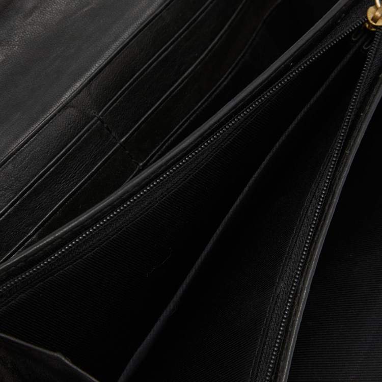 Pre Owned Givenchy Deep Green Leather Flap Continental Wallet