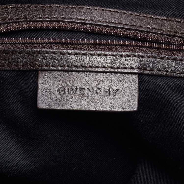 Pre Owned Givenchy Grey/Brown Monogram Coated Canvas and Leather Tote
