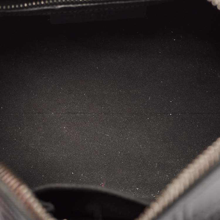 Pre Owned Givenchy Black Croc Embossed and Textured Leather Mini Lucrezia Duffel Bag