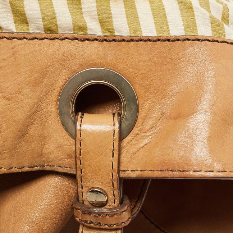 Pre Owned Givenchy Beige Embossed Leather Braided Handle Tote