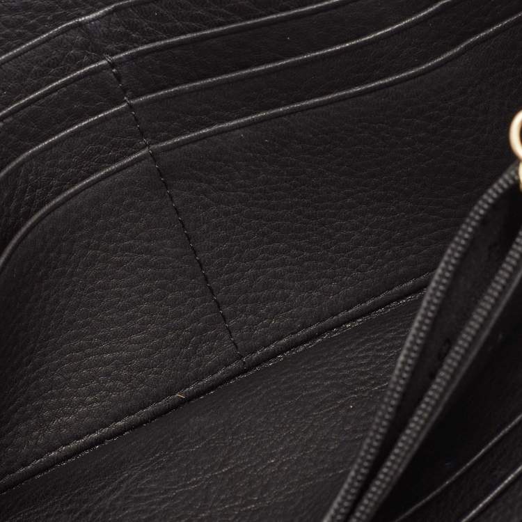 Pre Owned Givenchy Black Monogram Canvas and Leather Flap Continental Wallet
