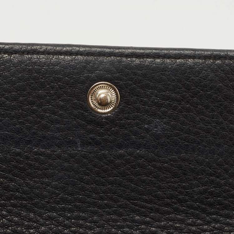 Pre Owned Givenchy Black Monogram Canvas and Leather Flap Continental Wallet