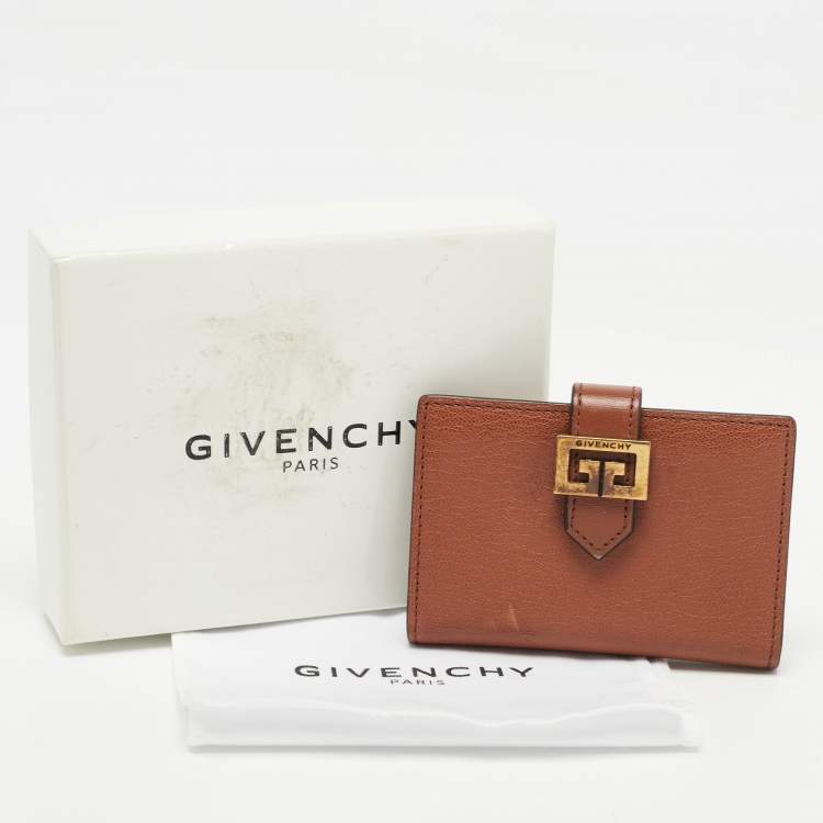 Pre Owned Givenchy Brown Leather GV3 Card Holder