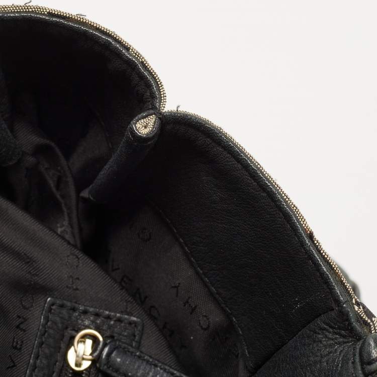 Pre Owned Givenchy Black/White Monogram Canvas and Leather Double Zip Tote