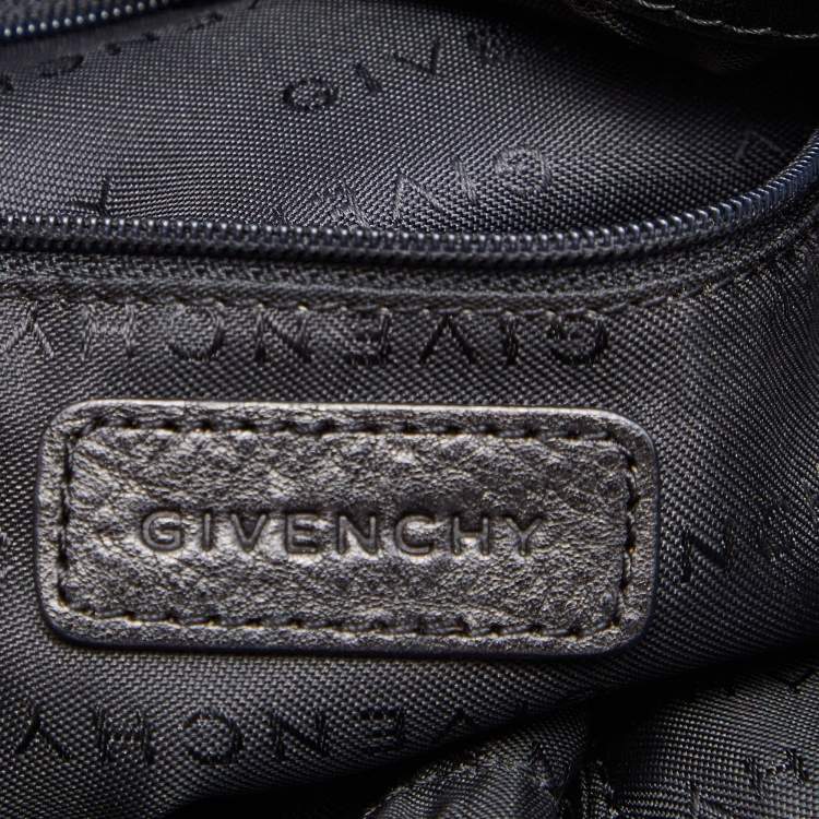 Pre Owned Givenchy Black Signature Nylon and Leather Zip Satchel