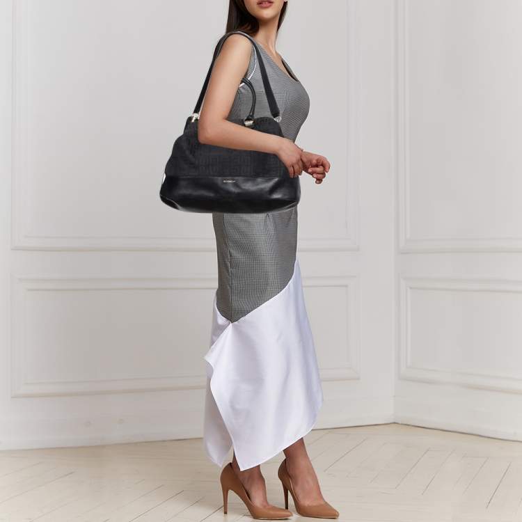 Pre Owned Givenchy Black Monogram Canvas and Leather Tote